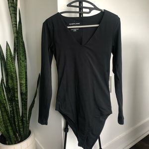 The long sleeve V-neck bodysuit